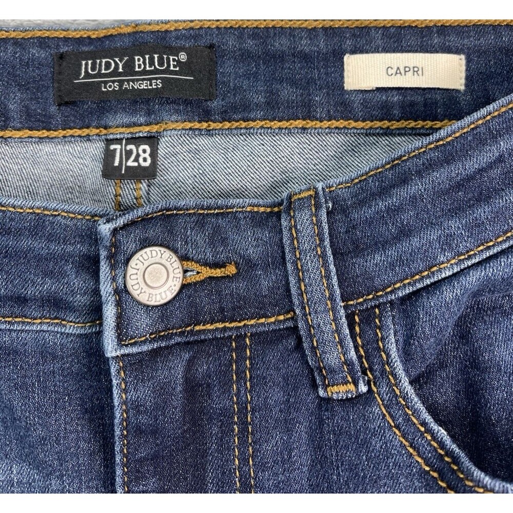 Judy Blue NWOT womens cropped 'Capri' premium jeans sz 7/28 summer travel - Picture 5 of 10